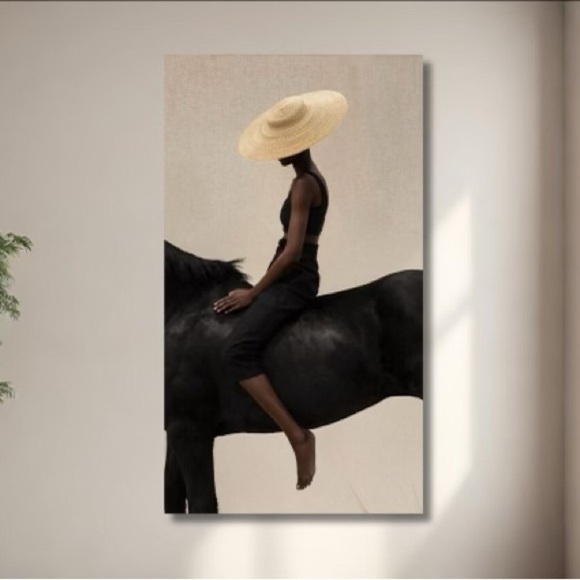 Stunning African American woman Elegant Equestrian Canvas unframed print - Picture 11 of 13